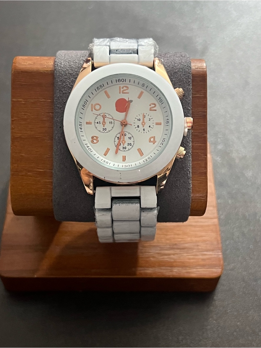 Men's White and Rose Gold Fashion Watch - Unbranded
